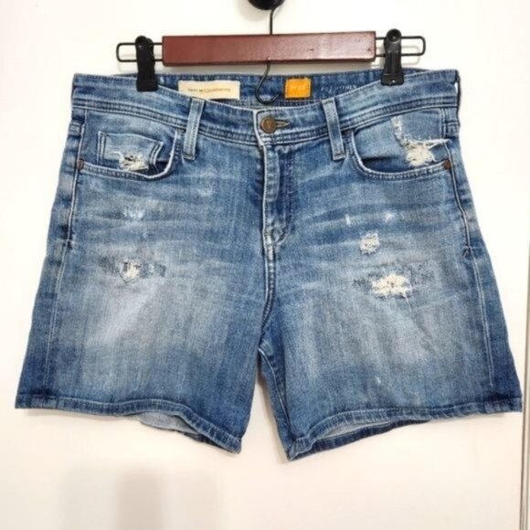 Anthropologie Picro And The Letter Press Jean Shorts Women's 28 Blue Distressed - Picture 1 of 14